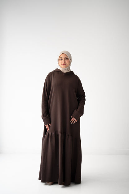 Flow & Frills Dress - Brown