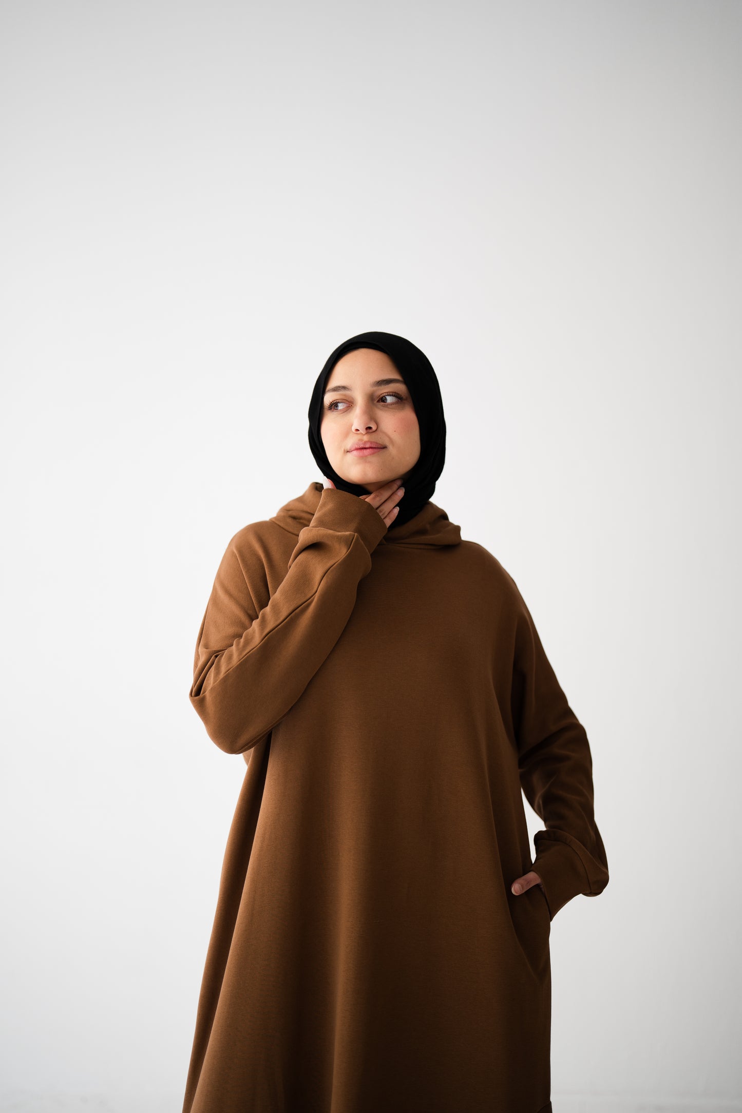 Hooded Harmony Dress - Cinnamon