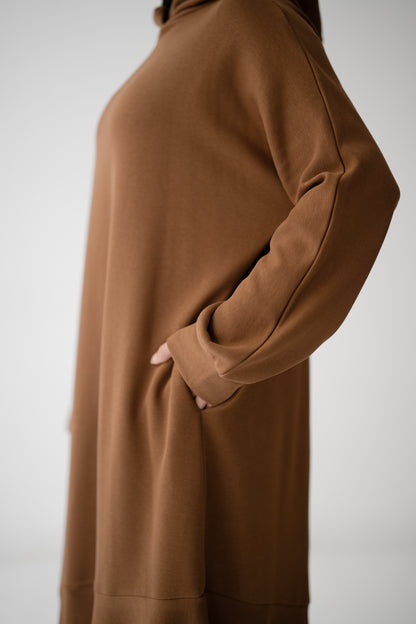 Hooded Harmony Dress - Cinnamon