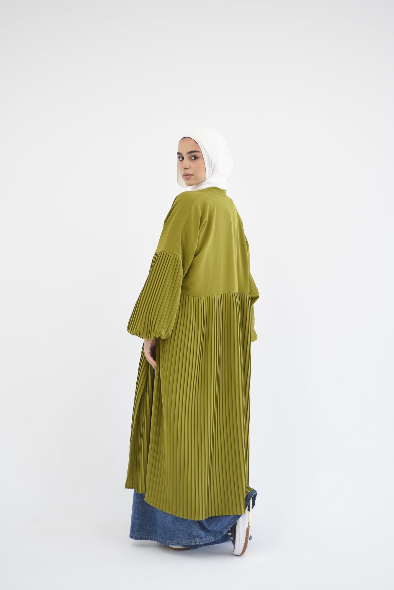 Petal Pleats Cardigan - Kiwi