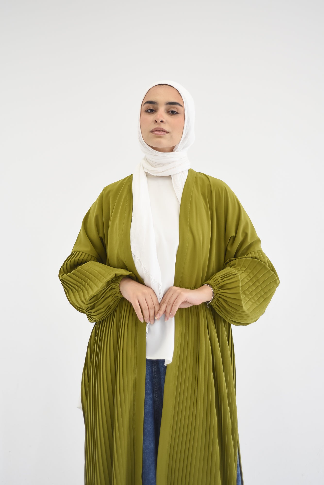 Petal Pleats Cardigan - Kiwi