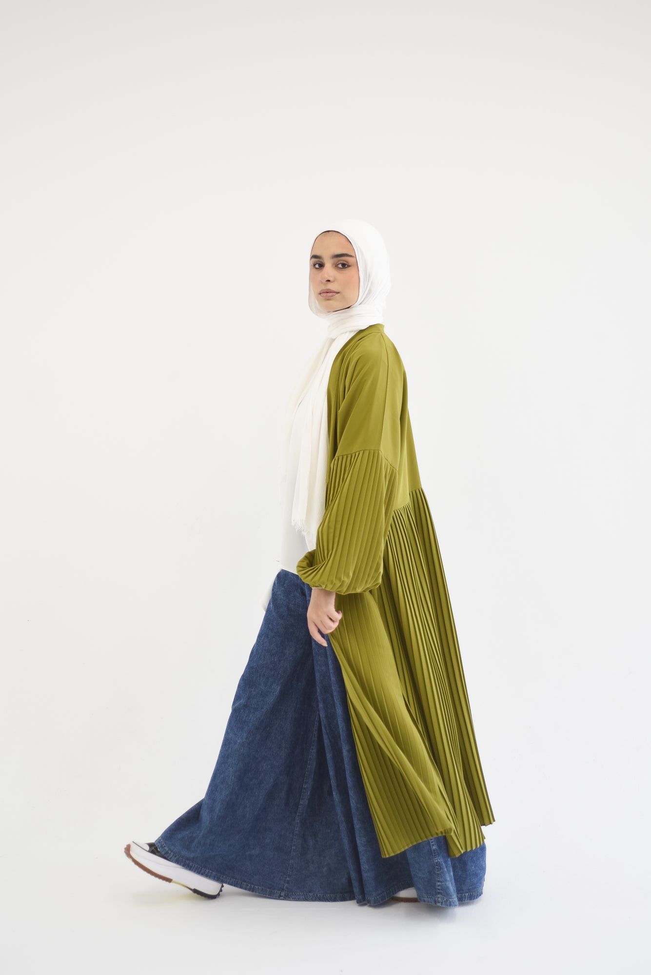 Petal Pleats Cardigan - Kiwi