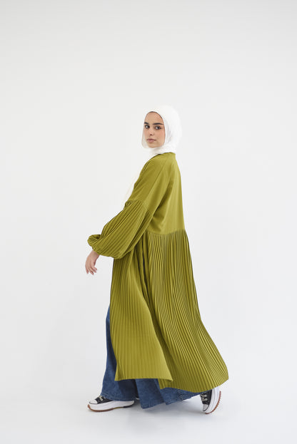 Petal Pleats Cardigan - Kiwi