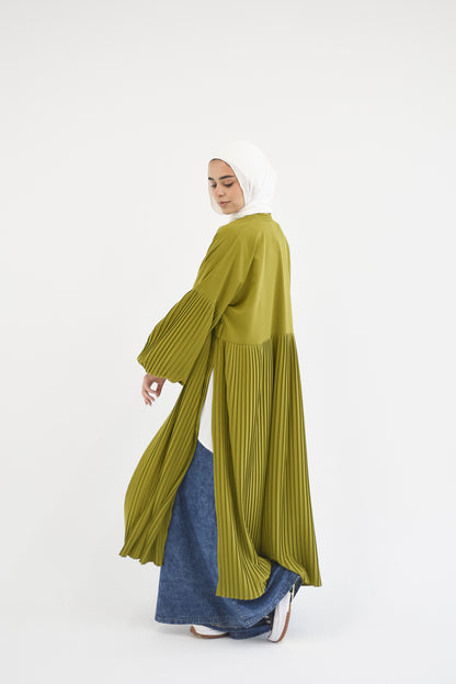 Petal Pleats Cardigan - Kiwi