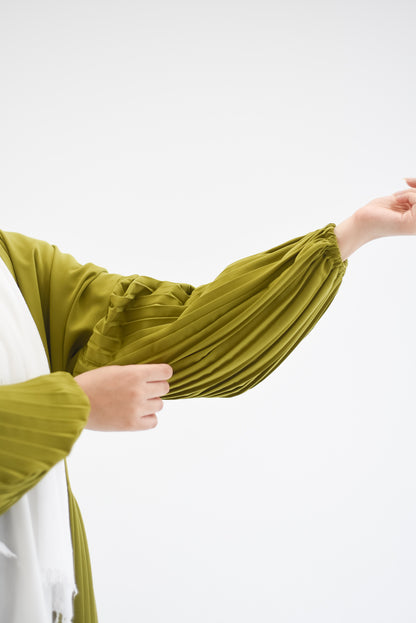 Petal Pleats Cardigan - Kiwi
