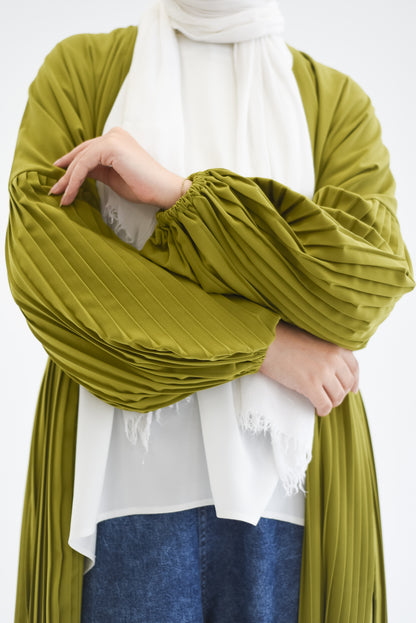 Petal Pleats Cardigan - Kiwi