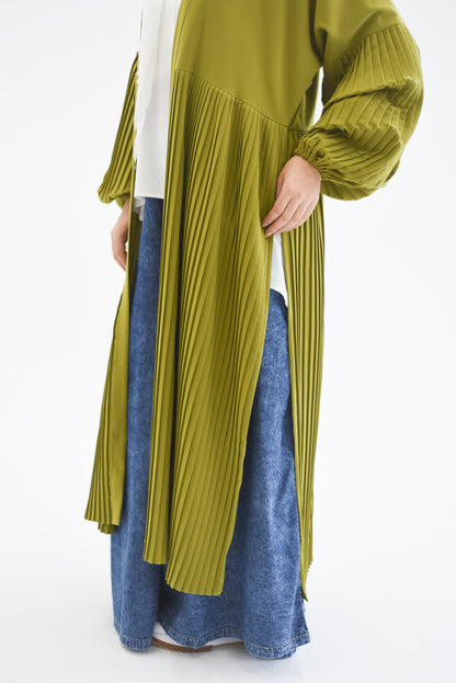 Petal Pleats Cardigan - Kiwi