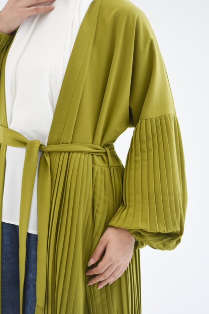 Petal Pleats Cardigan - Kiwi