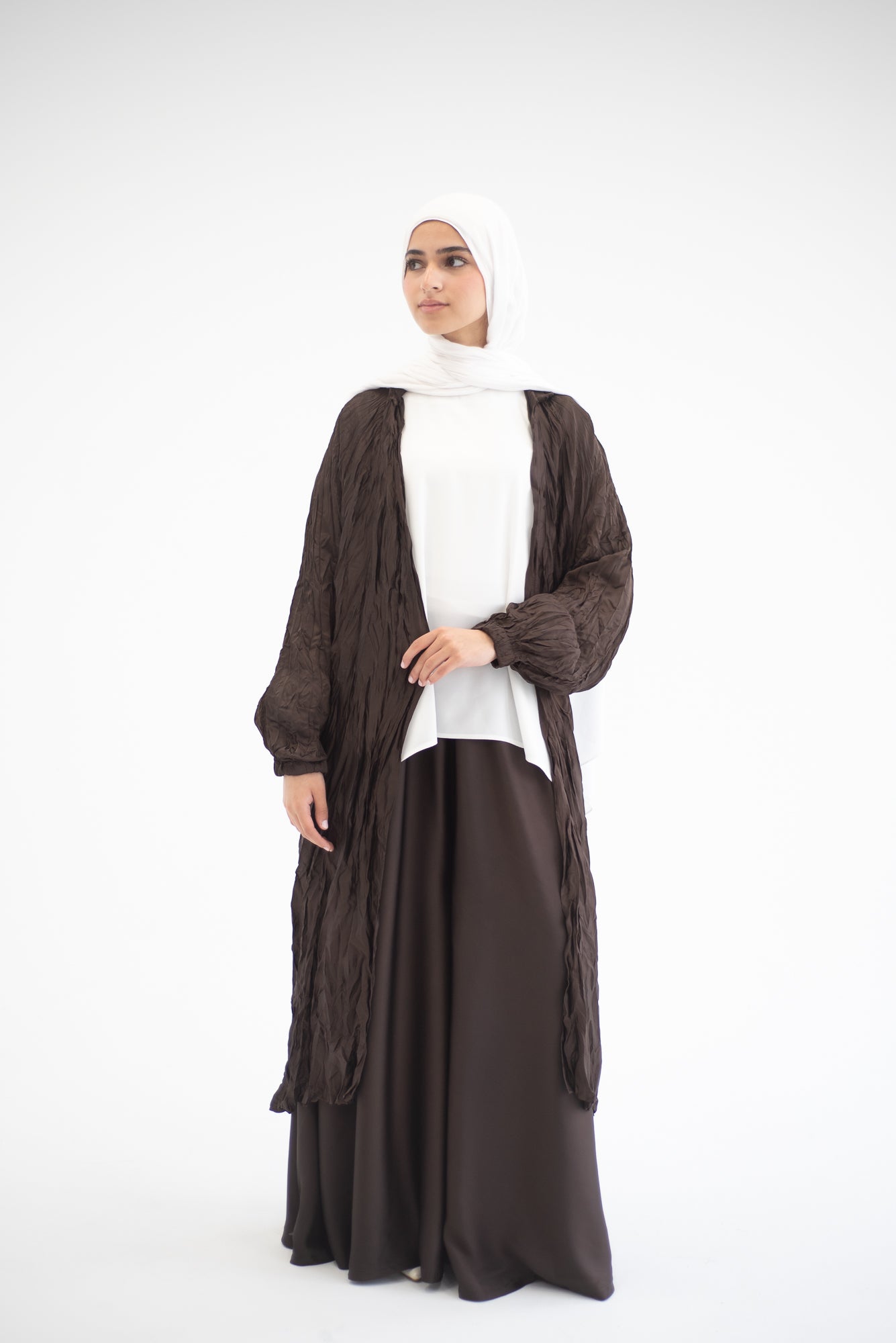 Crushed silk cardigan - Brown