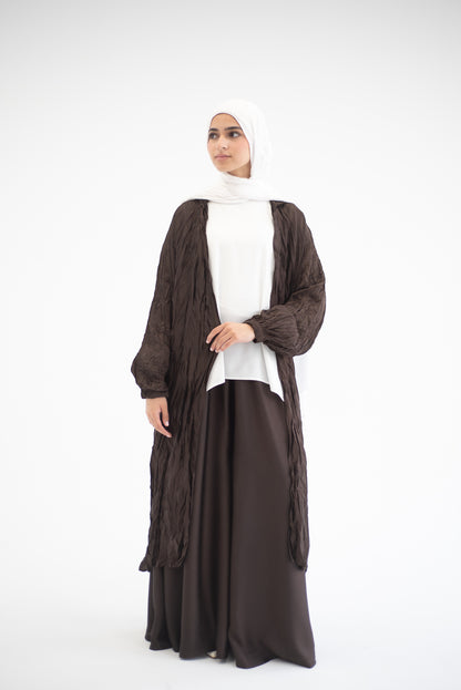 Crushed silk cardigan - Brown