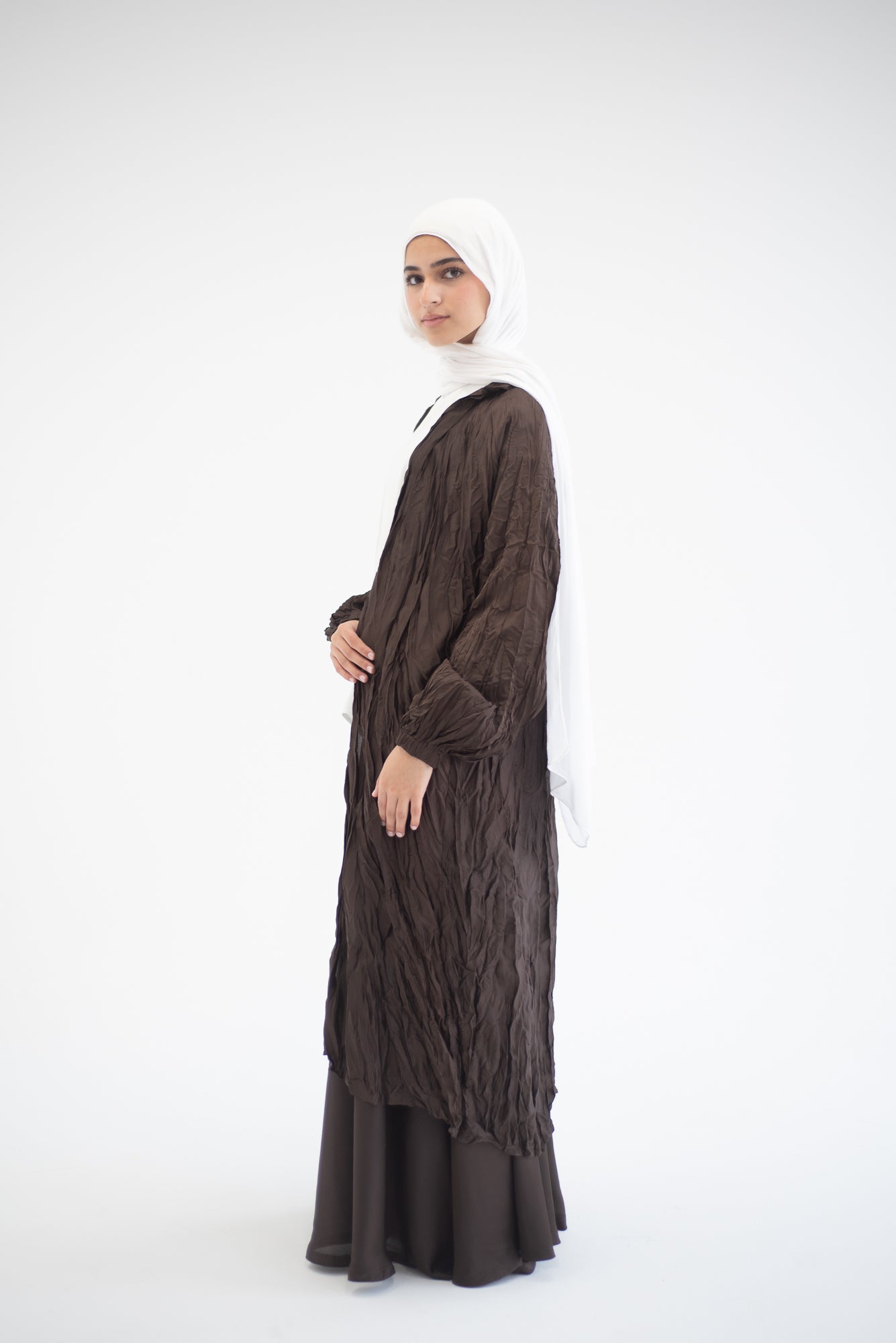 Crushed silk cardigan - Brown