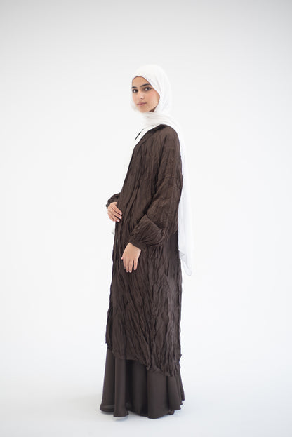 Crushed silk cardigan - Brown