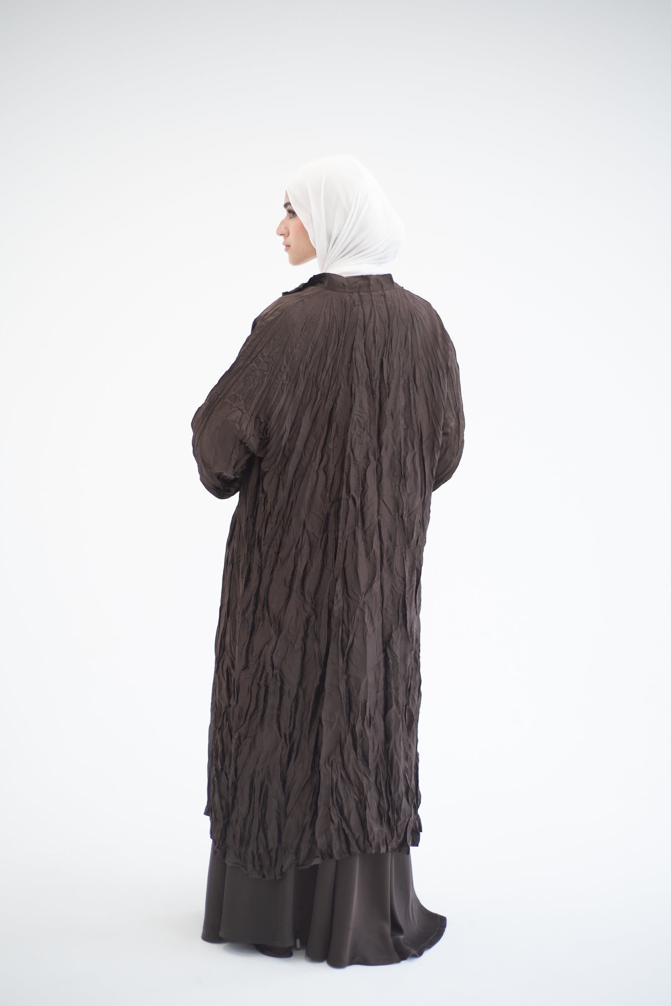 Crushed silk cardigan - Brown