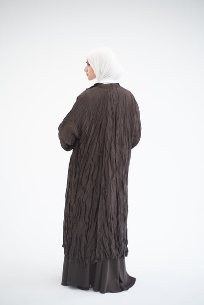 Crushed silk cardigan - Brown