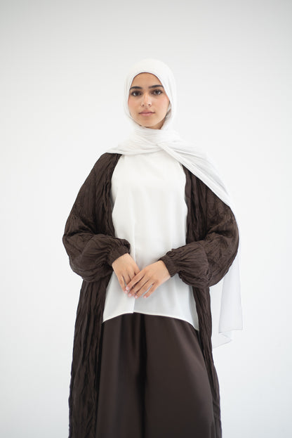 Crushed silk cardigan - Brown