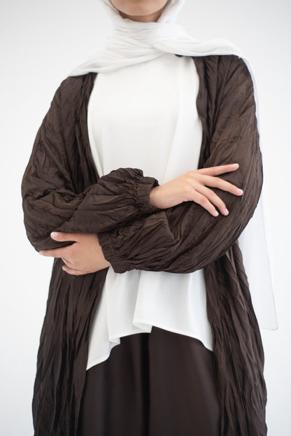 Crushed silk cardigan - Brown