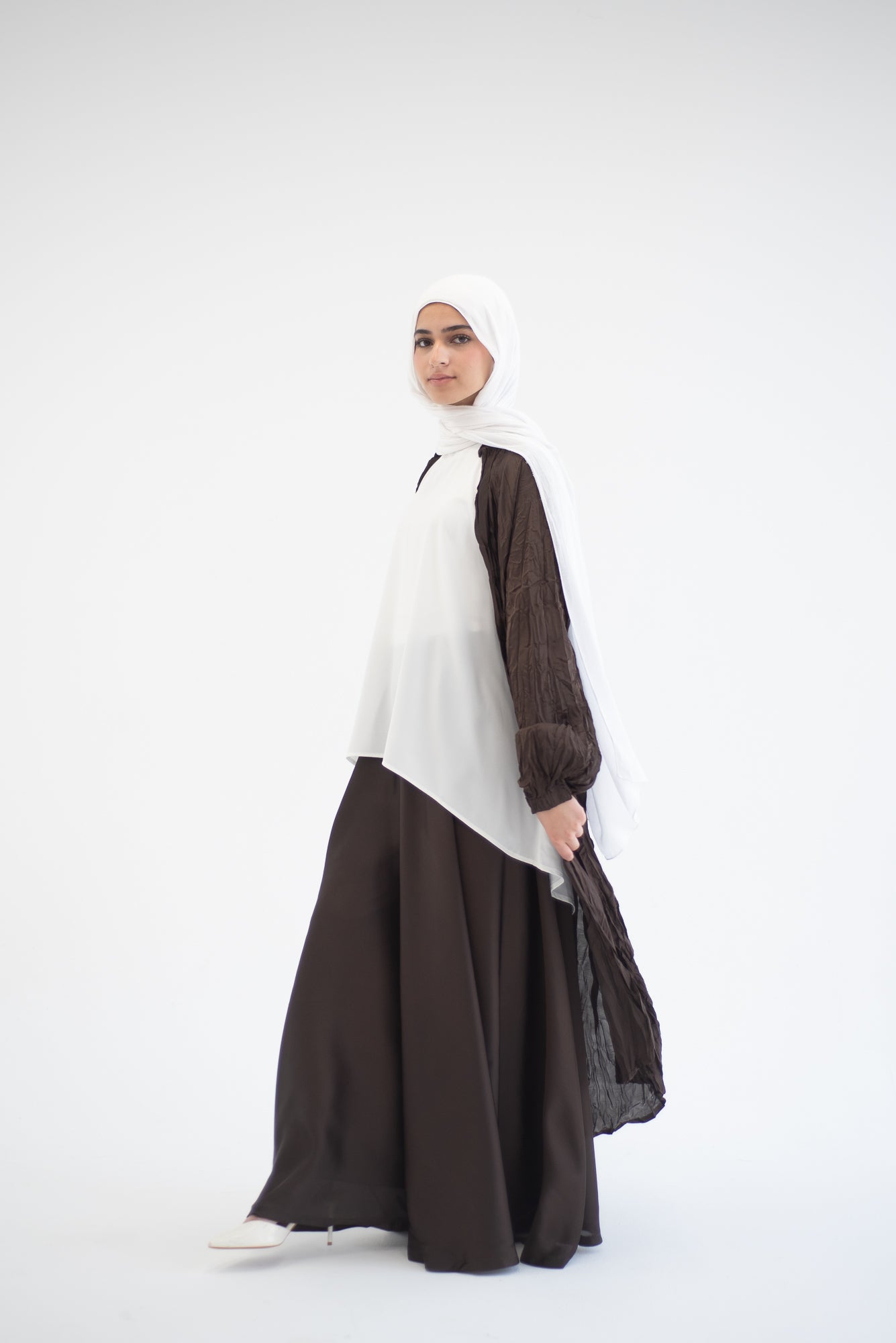 Crushed silk cardigan - Brown