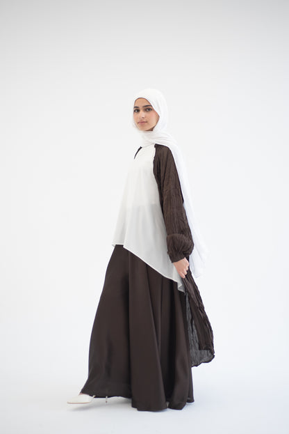 Crushed silk cardigan - Brown