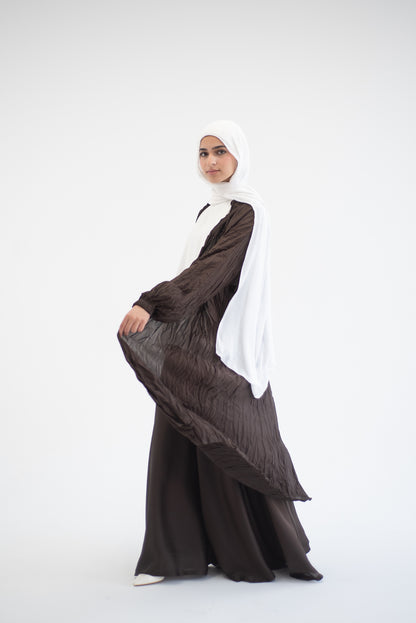 Crushed silk cardigan - Brown
