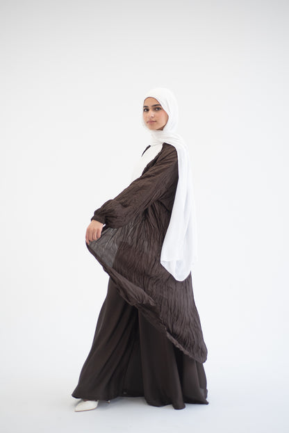 Crushed silk cardigan - Brown
