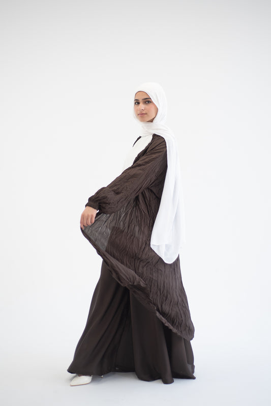 Crushed silk cardigan - Brown