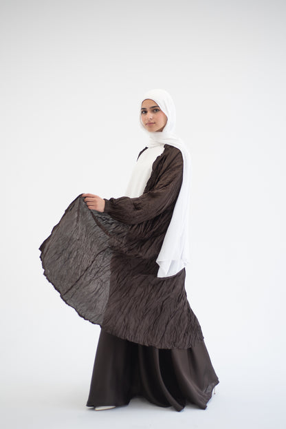 Crushed silk cardigan - Brown