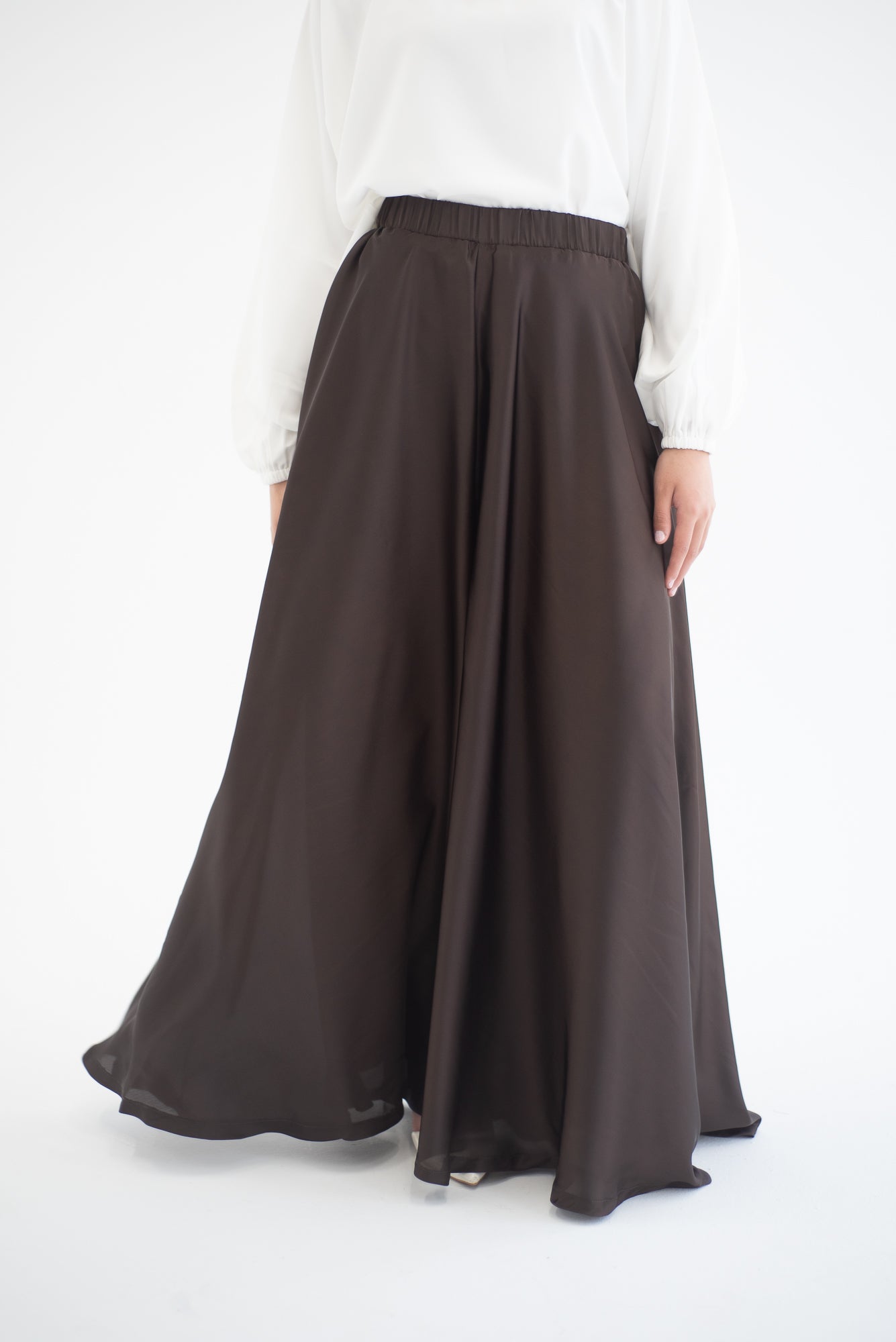 Silk Cloche Pants - Brown