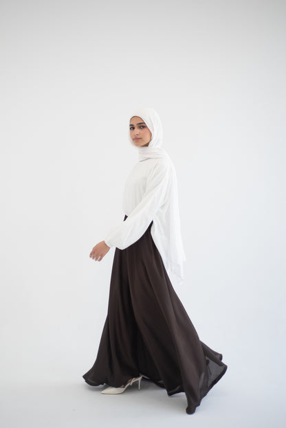 Silk Cloche Pants - Brown