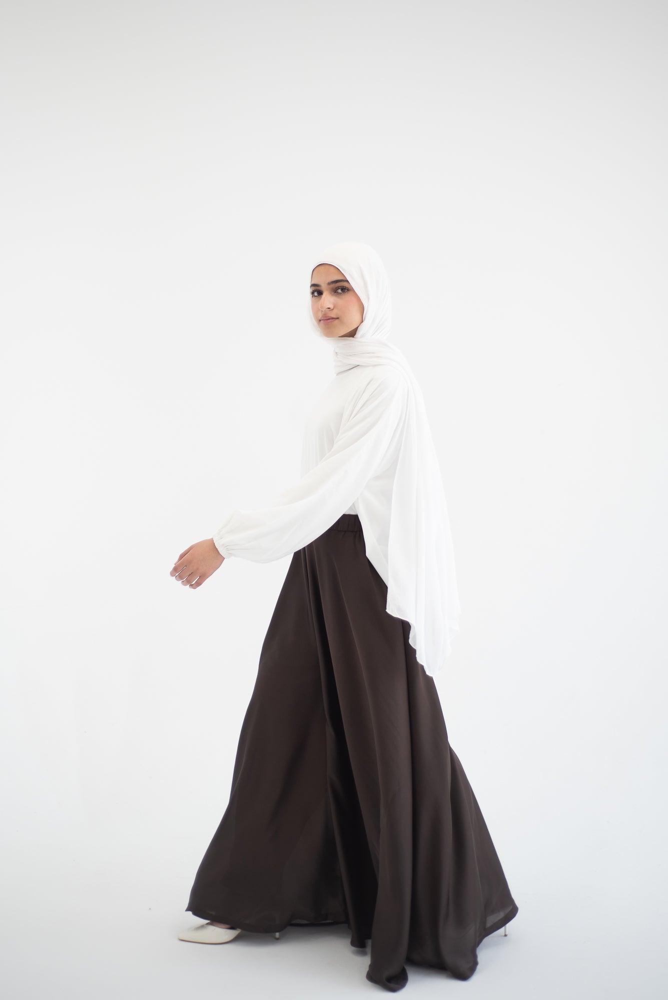 Silk Cloche Pants - Brown