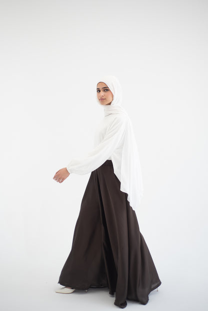Silk Cloche Pants - Brown