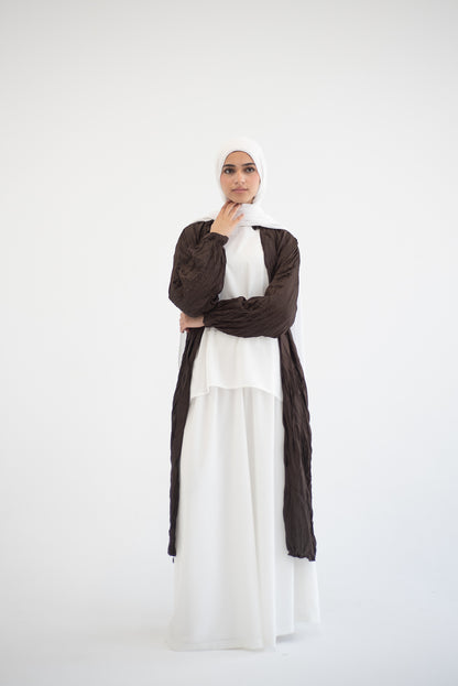 Crushed silk cardigan - Brown
