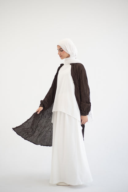 Crushed silk cardigan - Brown