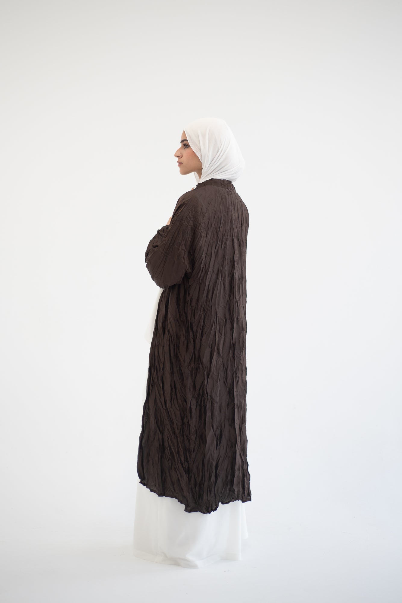 Crushed silk cardigan - Brown
