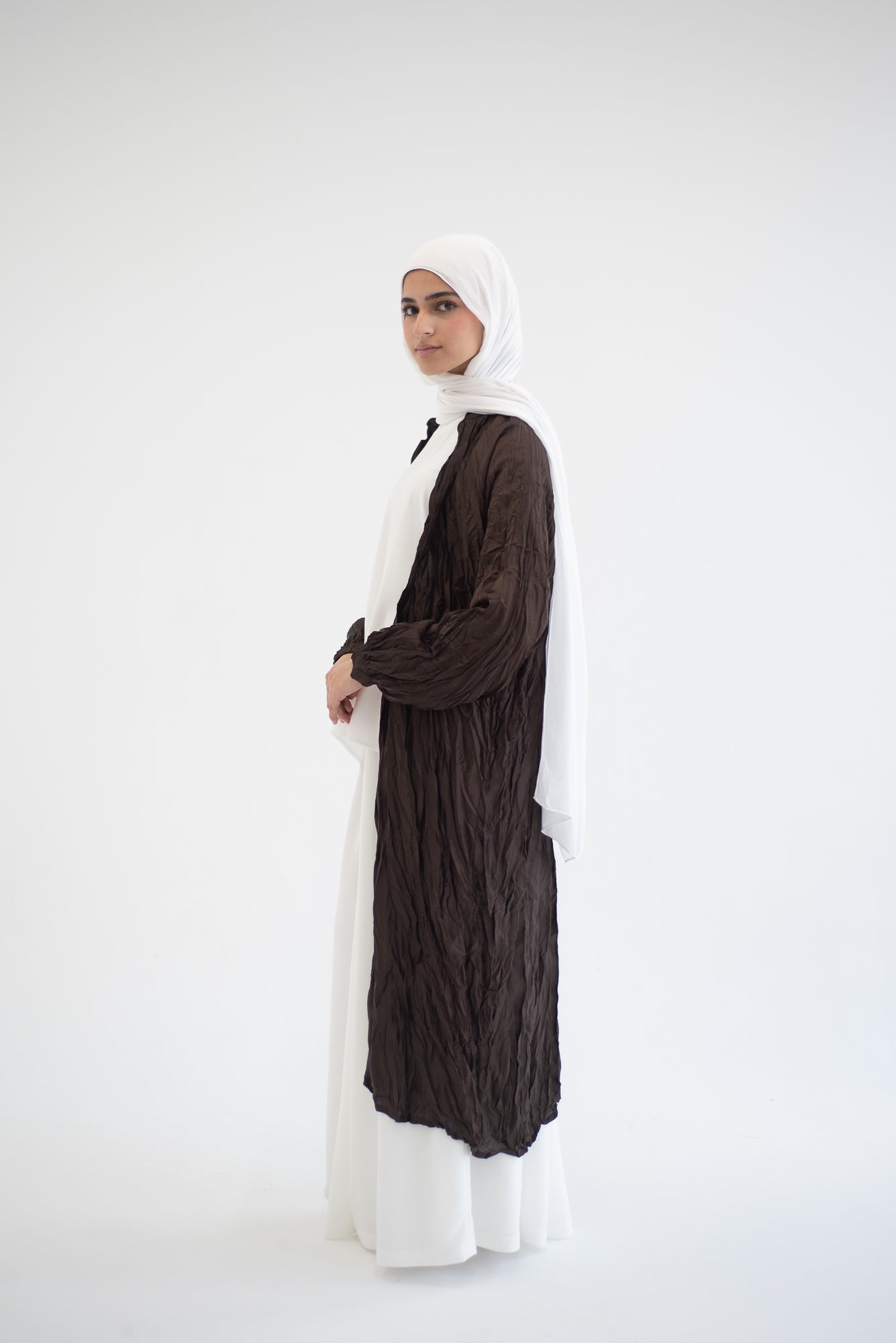 Crushed silk cardigan - Brown