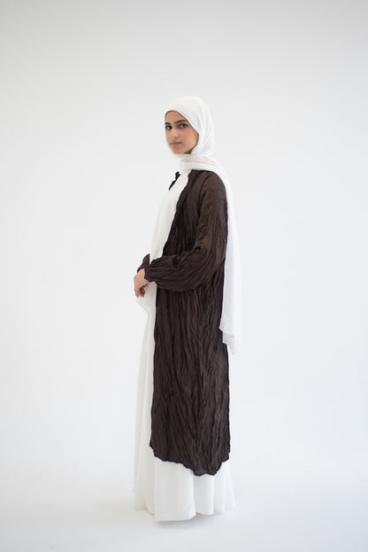 Crushed silk cardigan - Brown