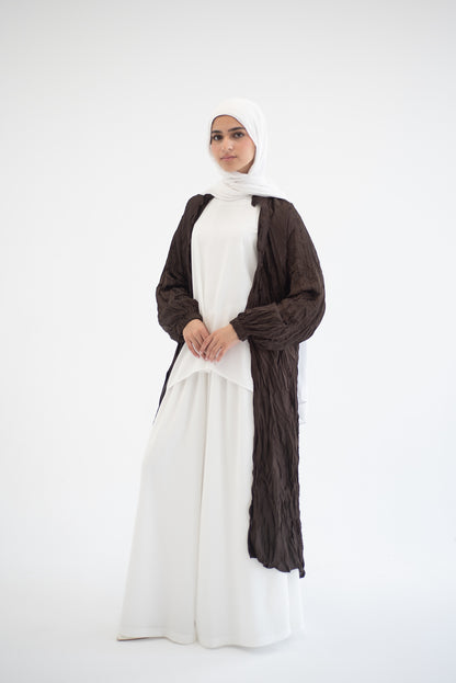 Crushed silk cardigan - Brown
