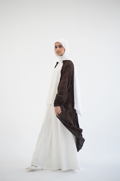 Crushed silk cardigan - Brown