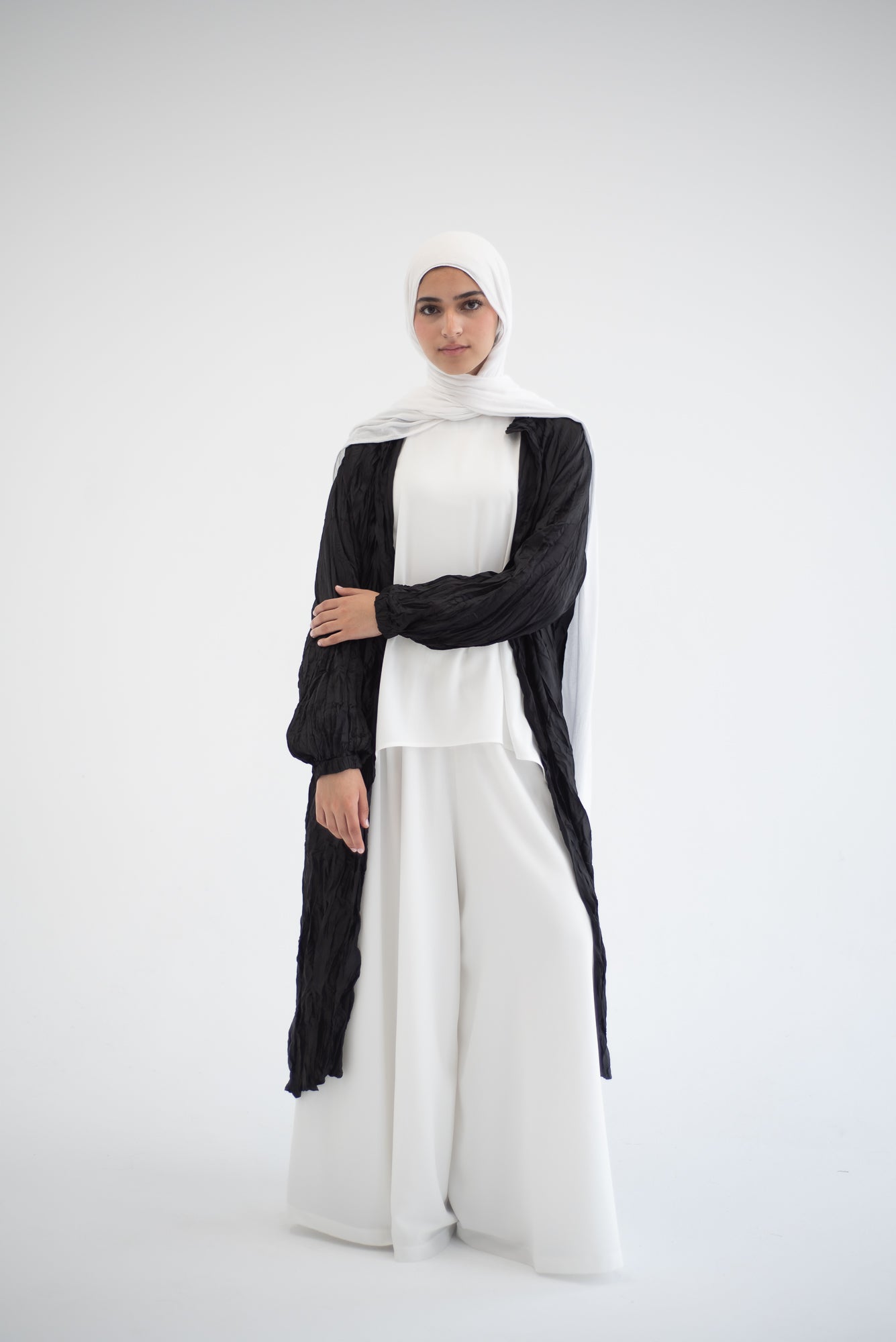 Crushed silk cardigan - Black