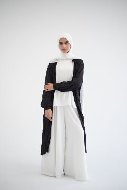 Crushed silk cardigan - Black
