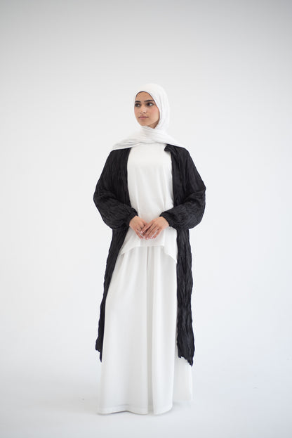 Crushed silk cardigan - Black