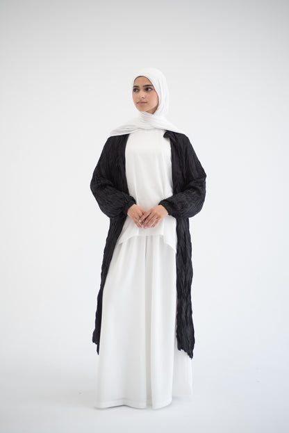 Crushed silk cardigan - Black
