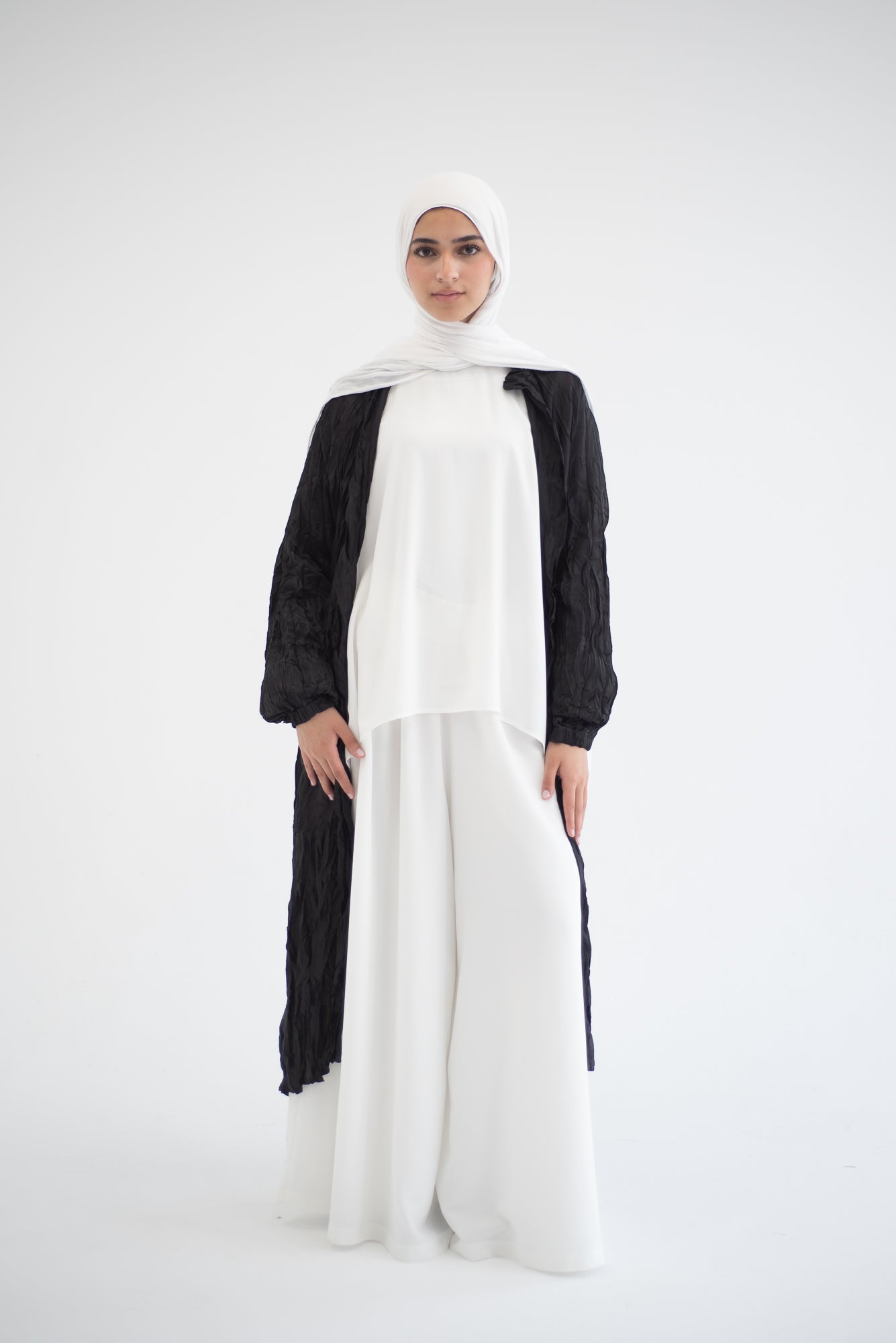 Crushed silk cardigan - Black