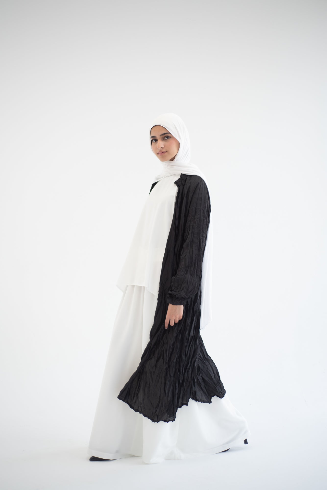 Crushed silk cardigan - Black
