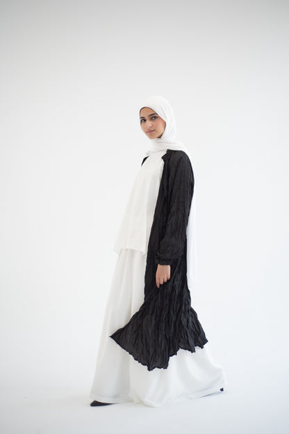 Crushed silk cardigan - Black