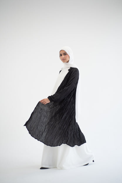 Crushed silk cardigan - Black