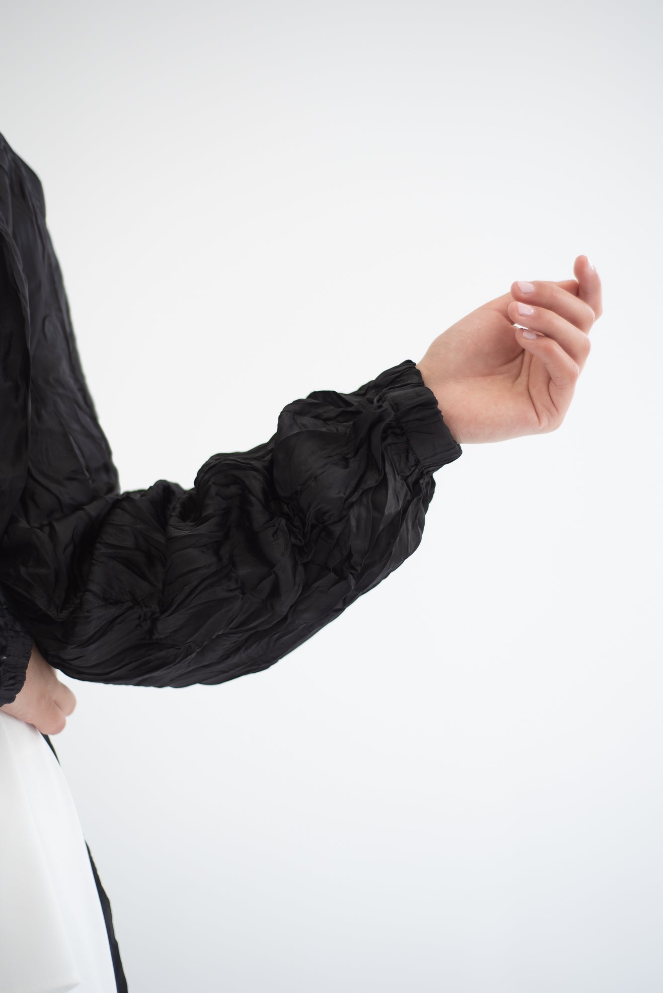 Crushed silk cardigan - Black