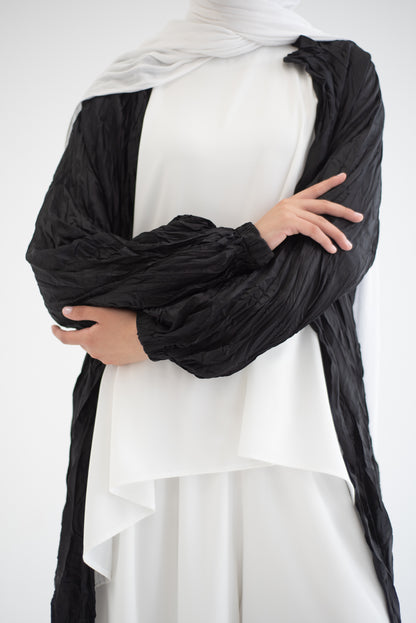 Crushed silk cardigan - Black