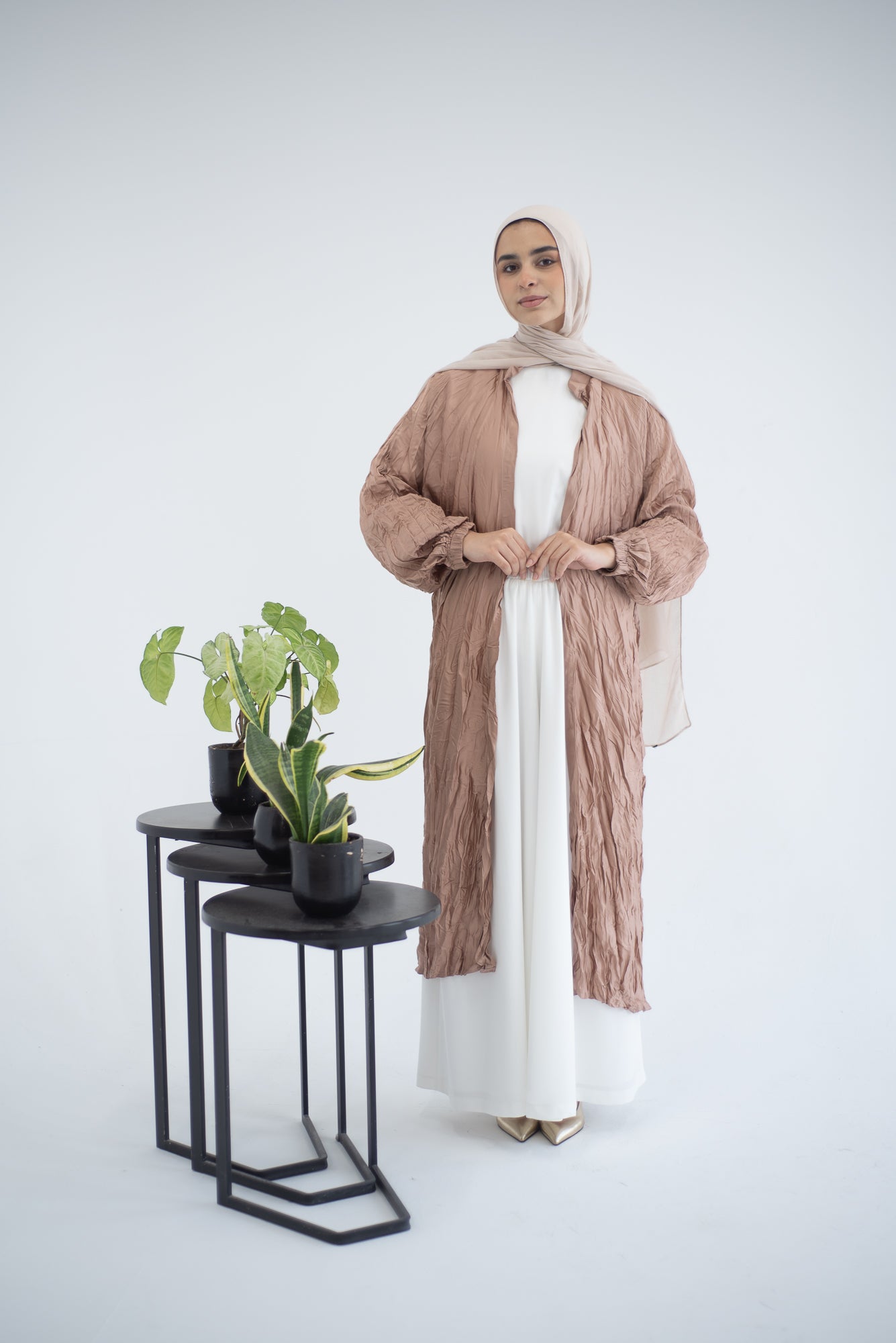 Crushed silk cardigan - Champagne