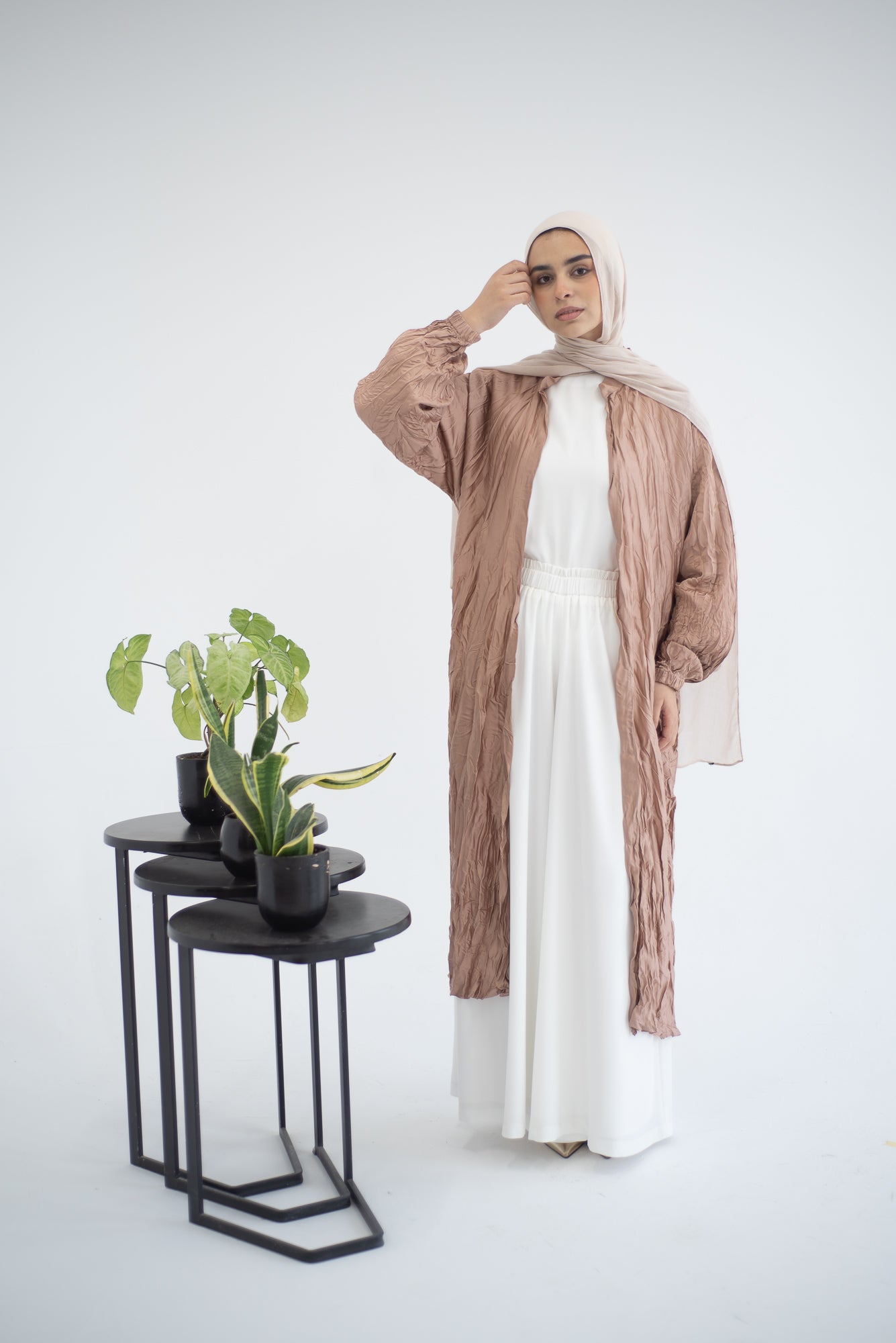 Crushed silk cardigan - Champagne