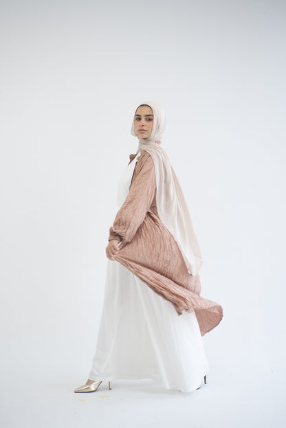 Crushed silk cardigan - Champagne